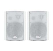 Tooq Altavoces Autoamplificados de Pared 60W - Control de Volumen, Agudos y Bajos - Soporte Giratorio 180º - Color Blanco