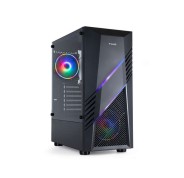 UNYkach Mir 100 Caja ATX Gaming Cristal Templado Lateral y 4 Ventiladores  ARGB Negra