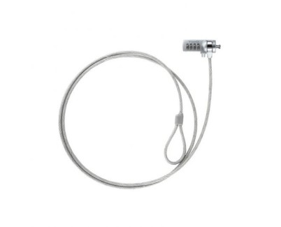 Tooq Cable de Seguridad Universal con Combinacion para Portatiles - Bloqueo de 4 Digitos - Acero 4.5mm - Longitud 1.50m