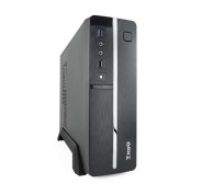 Tooq Caja Micro ATX, Mini ITX Slim - Fuente de Alimentacion 500W - 1x HDD3,5 + 1x SDD2,5 + 1x HDD5.25 - USB-2.0, USB 3.0, Mic - Color Negro