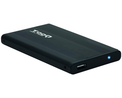 Tooq Carcasa Externa HDD/SDD 2.5\" hasta 9,5mm SATA USB 2.0 - Color Negro