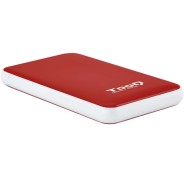 Tooq Carcasa Externa HDD/SDD 2.5\" hasta 9.5mm SATA USB 3.0/3.1 Gen 1 - Sin Tornillos - Color Rojo/Blanco