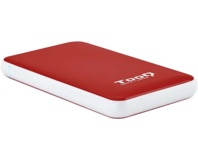 Tooq Carcasa Externa HDD/SDD 2.5\" hasta 9.5mm SATA USB 3.0/3.1 Gen 1 - Sin Tornillos - Color Rojo/Blanco