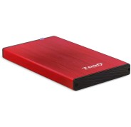 Tooq Carcasa Externa HDD/SDD 2.5\" hasta 9,5mm SATA USB 3.0 - Color Rojo