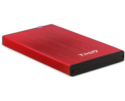 Tooq Carcasa Externa HDD/SDD 2.5\" hasta 9,5mm SATA USB 3.0 - Color Rojo