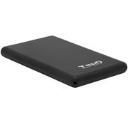 Tooq Carcasa Externa HDD/SDD 2.5" hasta 9,5mm SATA USB-C con Adaptador a USB-A - Color Negro