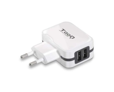 Tooq Cargador de Pared 2x USB 2.0 - Tecnologia AI - Color Blanco