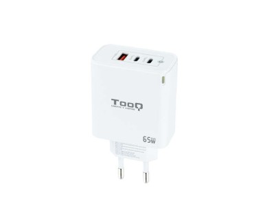 Tooq Cargador de Pared GaN 2 USB-C/PD + USB-A/QC 65W - Color Blanco