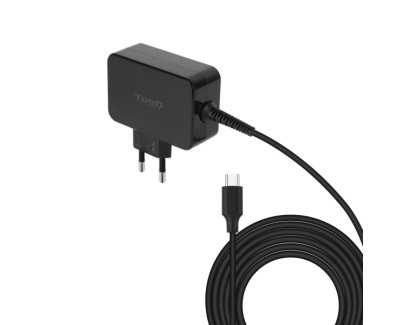 Tooq Cargador de Portatil GaN USB-C/PD 45W - Cable de 1.80m - Color Negro