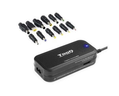 Tooq Cargador Universal para Portatil 90W - USB - 12 Adaptadores - Voltaje 15-24V