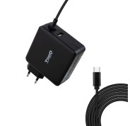 Tooq Cargador Universal para Portatil 90W USB-C - Compatible con PD - Cable de 1.80m