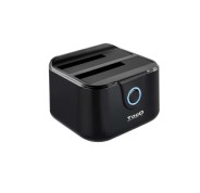 Tooq Docking Station USB 3.0 - HDD/SSD 2.5", 3.5" SATA I,II,III - Boton de Clonacion - Copia de Seguridad - Color Negro