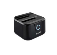 Tooq Docking Station USB 3.0 - HDD/SSD 2.5\", 3.5\" SATA I,II,III - Boton de Clonacion - Copia de Seguridad - Color Negro