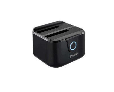 Tooq Docking Station USB 3.0 - HDD/SSD 2.5\", 3.5\" SATA I,II,III - Boton de Clonacion - Copia de Seguridad - Color Negro