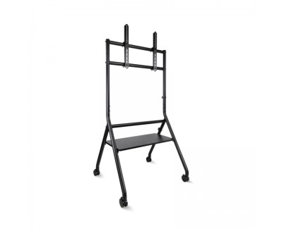 Tooq iDreams Soporte de Suelo con Ruedas para Pantallas de 37-86\" - Bandeja Inferior Multiusos - Ruedas con Sistema de Bloqueo - Gestion de Cables - Peso Max 80kg - VESA Max 600x400 - Color Negro