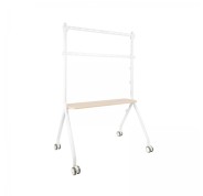 Tooq iLove Soporte de Suelo con Ruedas para Pantallas de 49-80\" - Bandeja Inferior Multiusos - Ruedas con Sistema de Bloqueo - Gestion de Cables - Peso Max 50kg - VESA Max 600x400 - Color Blanco