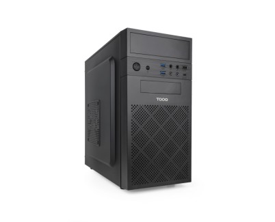 Tooq Isobox Ultra Caja Torre MicroATX - Tama&ntilde;o Disco Soportado 3.5\", 2.5\" - USB-A 2.0, USB-A 3.0, USB-C y Audio - Lector de Tarjetas - Fuente de Alimentaci&oacute;n 500W - Color Negro