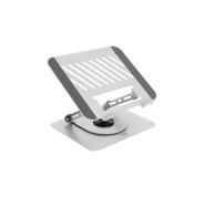 Tooq PH-DAFNE-S Soporte de Sobremesa para Portatil - De 11\" a 17\" - Acero - Rotacion 360 - Plegable y Portatil - Estable y Antideslizante - Ajustable - Color Plata
