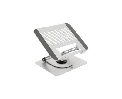 Tooq PH-DAFNE-S Soporte de Sobremesa para Portatil - De 11\" a 17\" - Acero - Rotacion 360 - Plegable y Portatil - Estable y Antideslizante - Ajustable - Color Plata