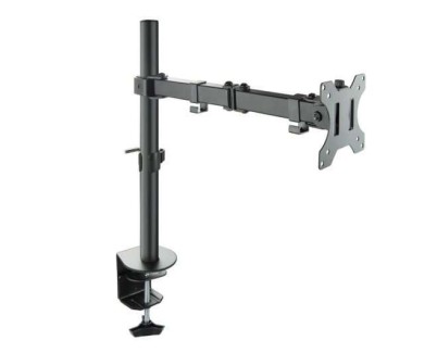 Tooq Soporte de Mesa con Brazo Articulado para Monitor de 13\"-32\" - Giratorio e Inclinable - Gestion de Cables - Peso Max 8kg - VESA 100x100mm - Color Negro