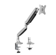 Tooq Soporte de Mesa con Brazo Articulado para Monitor de 13\"-32\" - Giratorio e Inclinable - Piston de Gas - Peso Max 9kg - VESA 100x100mm - Color Aluminio