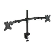 Tooq Soporte de Mesa con Brazos Articulados para 2 Monitores de 13\"-32\" - Giratorio e Inclinable - Gestion de Cables - Peso Max 8kg x Brazo - VESA 100x100mm