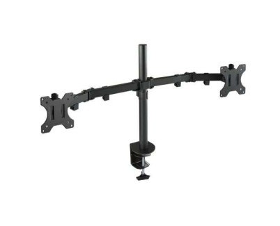 Tooq Soporte de Mesa con Brazos Articulados para 2 Monitores de 13\"-32\" - Giratorio e Inclinable - Gestion de Cables - Peso Max 8kg x Brazo - VESA 100x100mm