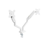 Tooq Soporte de Mesa con Brazos Articulados para 2 Monitores de 13\"-34\" - Giratorio e Inclinable - Piston de Gas - Peso Max 10kg x Brazo - VESA 100x100mm - Color Blanco