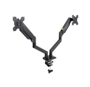 Tooq Soporte de Mesa con Brazos Articulados para 2 Monitores de 13\"-34\" - Giratorio e Inclinable - Piston de Gas - Peso Max 10kg x Brazo - VESA 100x100mm