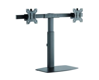 Tooq Soporte de Mesa para 2 Monitores de 17\"-27\" - Regulacion de Altura por Piston de Gas - Gestion de Cables - Peso Max 6kg x Brazo - VESA 100x100mm