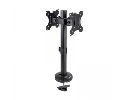 Tooq Soporte de Mesa para 2 Monitores de 17\"-32\" - Gestion de Cables - Peso Max 8kg x Brazo - VESA Max. 100x100mm - Color Negro