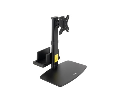 Tooq Soporte de Mesa para Monitor de 17\"-27\" - Regulable en Altura. Giratorio e Inclinable - Gestion de Cables - Peso Max 6kg - Soporte Para Mini CPU - VESA 100x100mm