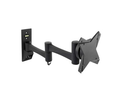 Tooq Soporte de Pared con Brazo Articulado para TV de 13\"-27\" - Giratorio e Inclinable - Gestion de Cables - Peso Max 15kg - VESA 100x100mm - Color Negro