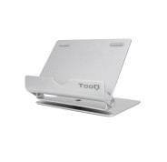 Tooq Soporte de Sobremesa para Tablet hasta 10" - Inclinable y Giratorio - Base Antideslizante - Color Plata