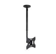 Tooq Soporte de Techo para Pantallas 23-42\" - Altura, Inclinacion, Giro y Nivelacion Regulables - Gestion de Cables - Peso Max. 30kg - VESA Max. 200x200mm - Color Negro
