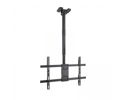Tooq Soporte de Techo para Pantallas 43-86\" - Angulo de Giro 180º - Inclinable - Gestion de Cables - Peso Max. 60kg - VESA Max. 600x400mm - Color Negro