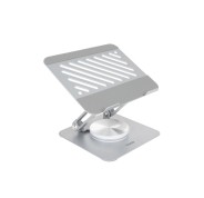Tooq Soporte para Portatil hasta 13\" - Rotacion 360 - Plegable y Portatil - Color Plata