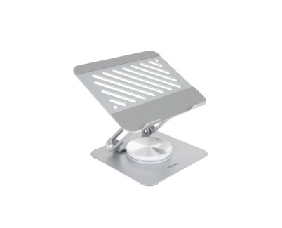 Tooq Soporte para Portatil hasta 13\" - Rotacion 360 - Plegable y Portatil - Color Plata