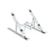 Tooq Soporte para Portatil hasta 15\" - 7 Niveles de Altura - Plegable - Base Antideslizante - Peso Max 5kg - Color Plata