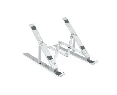 Tooq Soporte para Portatil hasta 15\" - 7 Niveles de Altura - Plegable - Base Antideslizante - Peso Max 5kg - Color Plata