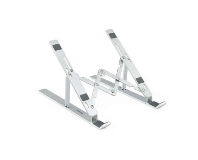 Tooq Soporte para Portatil hasta 15\" - 7 Niveles de Altura - Plegable - Base Antideslizante - Peso Max 5kg - Color Plata