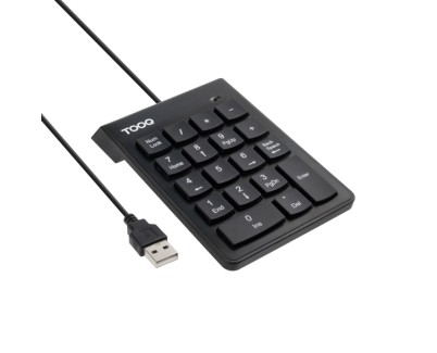 Tooq TQK-2001-B Teclado Numerico - Cable USB-A de 1.3m - Color Negro