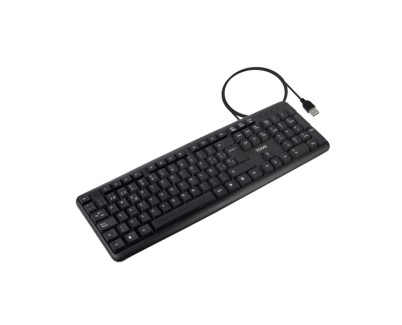 Tooq TQK-2002-B Teclado USB - Patas Plegables para Inclinacion Ajustable - Cable 1.35m - Disposicion QWERTY ES - Color Negro