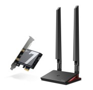 TP-Link Archer TBE550E Adaptador de Red PCI - Base con LED - Bluetooth - Velocidad 9.3Gbps - WiFi 7 Tribanda - 2 Antenas Multidireccionales - Seguridad Avanzada - Color Negro