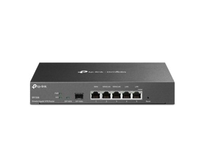 TP-Link Omada ER7206 Router - VPN - 4x1Gbps WAN/LAN - 1Gbps WAN - 1Gbps SFP - USB 3.0 - Balanceo de Carga - Gestion Centralizada en la Nube - Color Negro