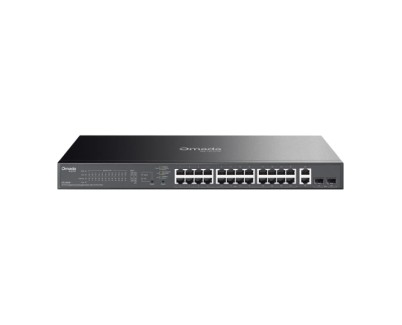 TP-Link Omada ES228GP Switch 28 Puertos - Gestionado - 26xRJ45 PoE+ 1Gbps - 2xSFP 1Gbps - Soporta QOS - 2 Ventiladores Internos - Conmutacion hasta 56Gbps - Carcasa Metalica - Color Negro