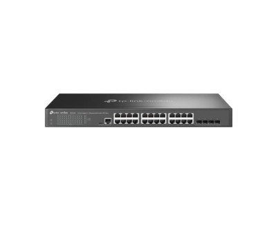 TP-Link Omada SG3428 Switch 28 Puertos - Gestionado - 24xRJ45 1Gbps - 4xSFP - Soporta QOS - Conmutacion hasta 56Gbps - Carcasa Metalica - Color Negro