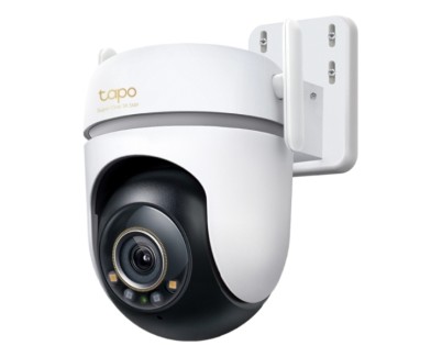 TP-Link Tapo TC43 Camara de Seguridad Exterior - Deteccion con IA - WiFi - RJ45 - Resolucion 5Mpx - Vision Nocturna - Audio Bidireccional - Cancelacion de Ruido - Color Blanco y Negro
