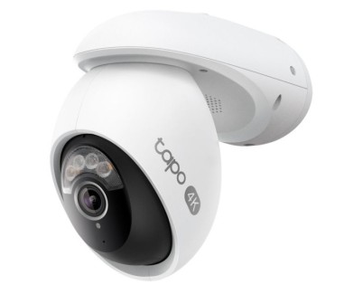 TP-Link Tapo TC46 Camara de Seguridad para Exterior - IP66 - WiFi - Ethernet - Resolucion de 8Mpx - Vision Nocturna - Audio Bidireccional - Color Blanco y Negro