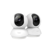 TP-Link Tapo TC71 Pack de 2 Camaras de Seguridad - 2K QHD - WiFi - Resolucion de 3Mpx - Vision Nocturna - Audio Bidireccional - Cancelacion de Ruido - Color Blanco y Negro